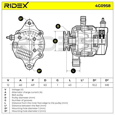Generator RIDEX 4G0958 4G0958 - foto 5
