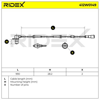 ABS Sensor RIDEX 412W0149 412W0149 - foto 6