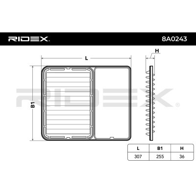 Luftfilter RIDEX 8A0243 8A0243 - foto 3