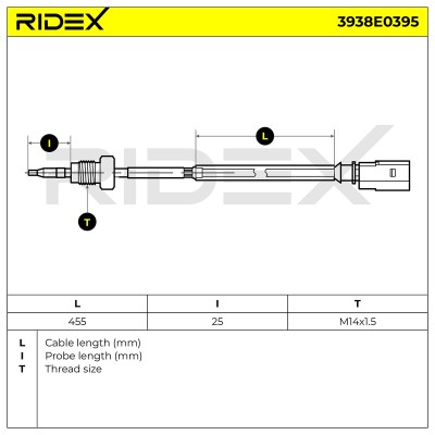 Abgastemperatursensor RIDEX 3938E0395 3938E0395 - foto 7