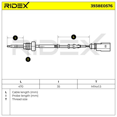 Abgastemperatursensor RIDEX 3938E0576 3938E0576 - foto 7