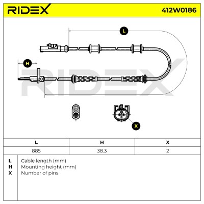 ABS Sensor RIDEX 412W0186 412W0186 - foto 7
