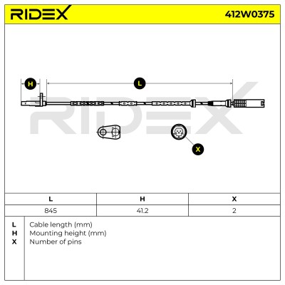ABS Sensor RIDEX 412W0375 412W0375 - foto 5