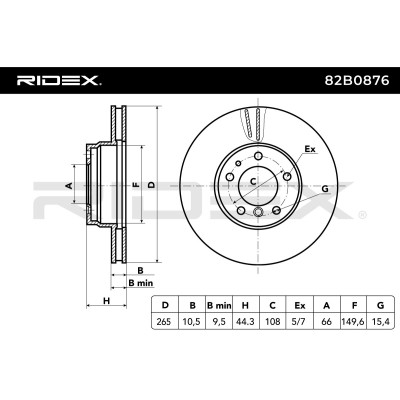 Bremsscheibe RIDEX 82B0876 82B0876 - foto 7