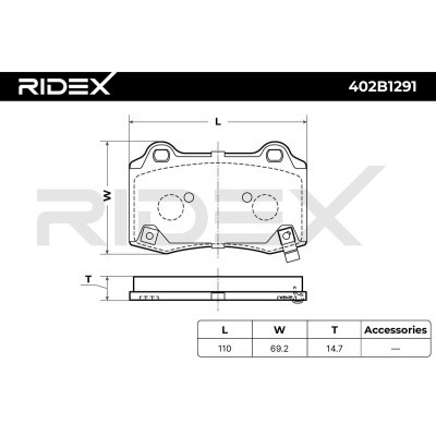 Bremsbeläge Satz RIDEX 402B1291 402B1291 - foto 6