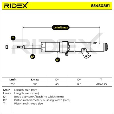 Stoßdämpfer RIDEX 854S0881 854S0881 - foto 8