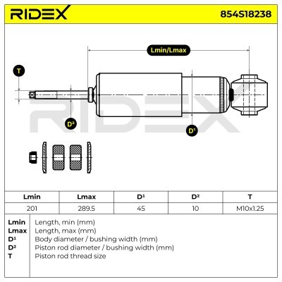 Stoßdämpfer RIDEX 854S18238 854S18238 - foto 8