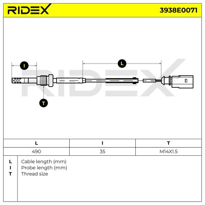 Abgastemperatursensor RIDEX 3938E0071 3938E0071 - foto 5