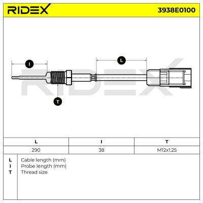 Abgastemperatursensor RIDEX 3938E0100 3938E0100 - foto 6