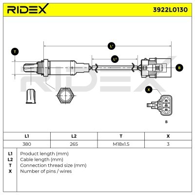 Lambdasonde RIDEX 3922L0130 3922L0130 - foto 7