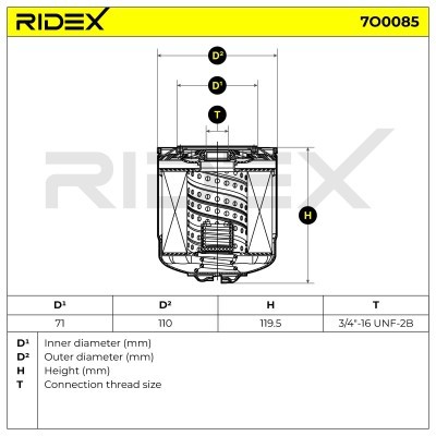 Ölfilter RIDEX 7O0085 7O0085 - foto 5