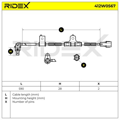 ABS Sensor RIDEX 412W0567 412W0567 - foto 7