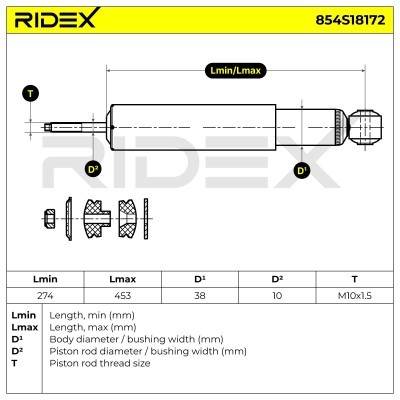 Stoßdämpfer RIDEX 854S18172 854S18172 - foto 8