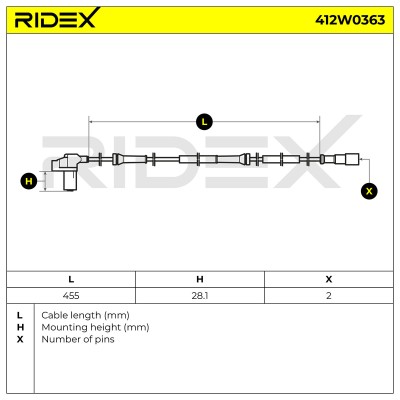 ABS Sensor RIDEX 412W0363 412W0363 - foto 6