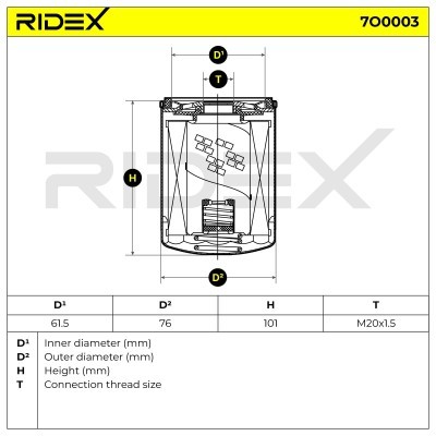 Ölfilter RIDEX 7O0003 7O0003 - foto 6