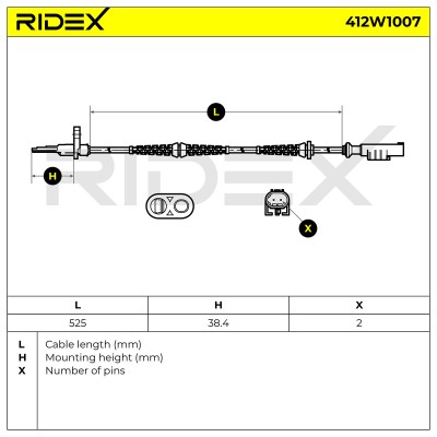 ABS Sensor RIDEX 412W1007 412W1007 - foto 6