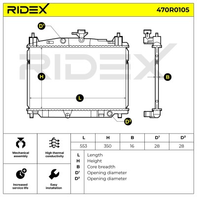 Kühler, Motorkühlung RIDEX 470R0105 470R0105 - foto 6