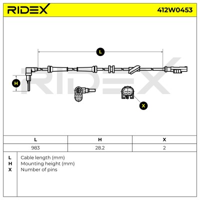 ABS Sensor RIDEX 412W0453 412W0453 - foto 6