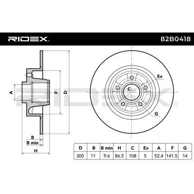 Bremsscheibe RIDEX 82B0418 82B0418 - foto 8
