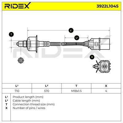 Lambdasonde RIDEX 3922L1045 3922L1045 - foto 3