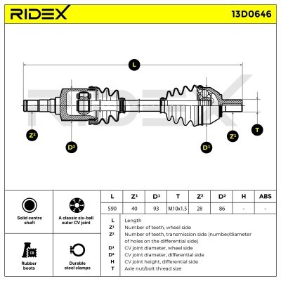 Antriebswelle RIDEX 13D0646 13D0646 - foto 7