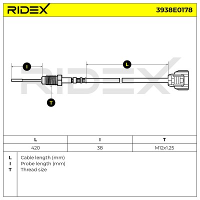 Abgastemperatursensor RIDEX 3938E0178 3938E0178 - foto 6