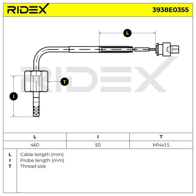 Abgastemperatursensor RIDEX 3938E0355 3938E0355 - foto 6