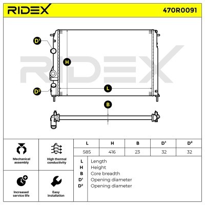 Kühler, Motorkühlung RIDEX 470R0091 470R0091 - foto 7