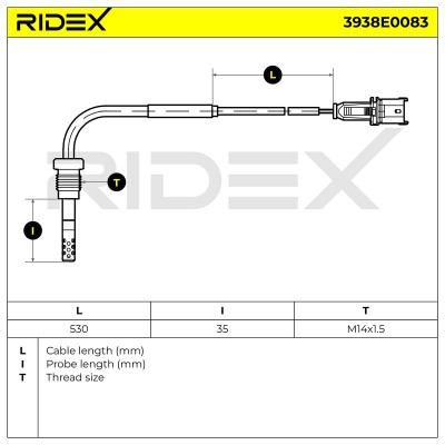 Abgastemperatursensor RIDEX 3938E0083 3938E0083 - foto 6