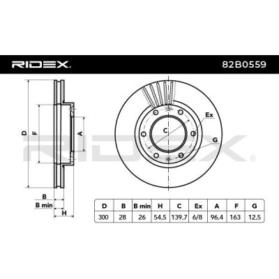 Bremsscheibe RIDEX 82B0559 82B0559 - foto 3