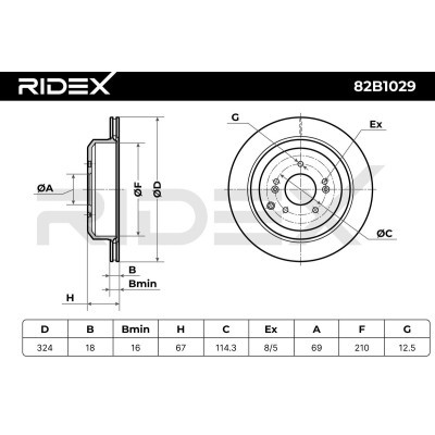 Bremsscheibe RIDEX 82B1029 82B1029 - foto 7
