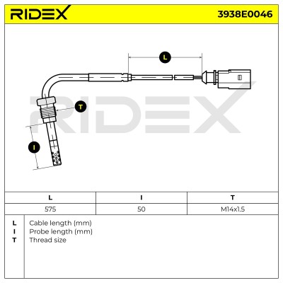 Abgastemperatursensor RIDEX 3938E0046 3938E0046 - foto 6
