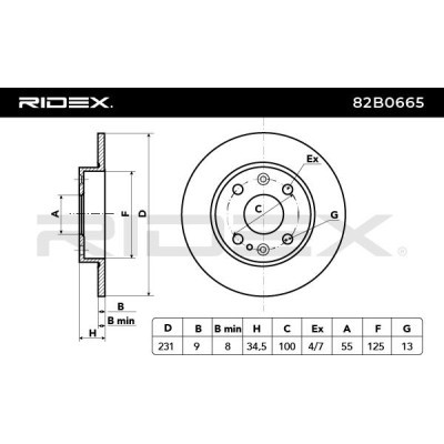 Bremsscheibe RIDEX 82B0665 82B0665 - foto 3