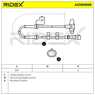 ABS Sensor RIDEX 412W0836 412W0836 - foto 6