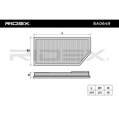 Luftfilter RIDEX 8A0649 8A0649 - foto 5