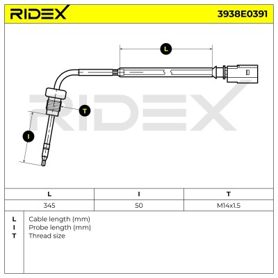 Abgastemperatursensor RIDEX 3938E0391 3938E0391 - foto 6