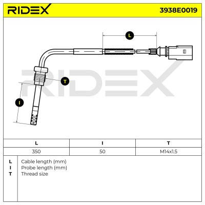 Abgastemperatursensor RIDEX 3938E0019 3938E0019 - foto 6