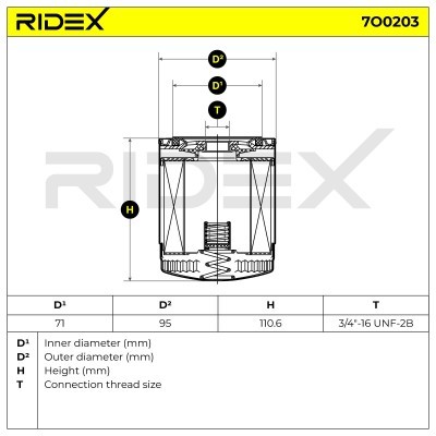 Ölfilter RIDEX 7O0203 7O0203 - foto 5