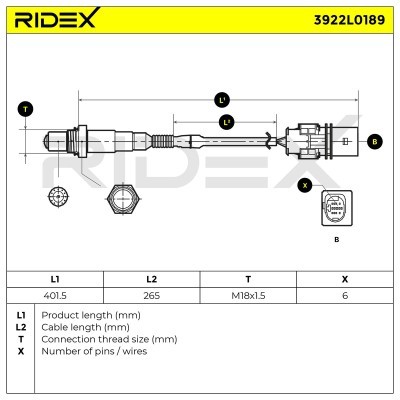 Lambdasonde RIDEX 3922L0189 3922L0189 - foto 5