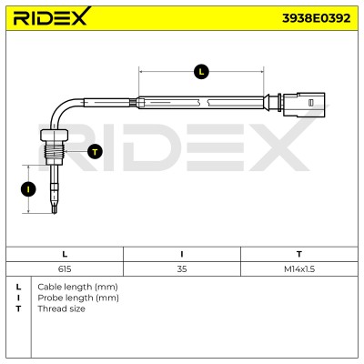Abgastemperatursensor RIDEX 3938E0392 3938E0392 - foto 6