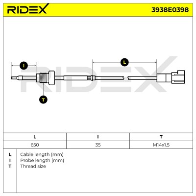 Abgastemperatursensor RIDEX 3938E0398 3938E0398 - foto 7