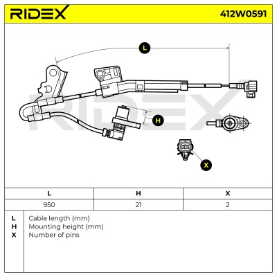 ABS Sensor RIDEX 412W0591 412W0591 - foto 5