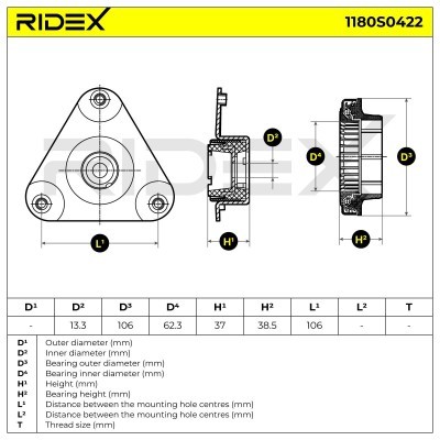 Stoßdämpferkissen Vorderachse RIDEX 1180S0422 1180S0422 - foto 6