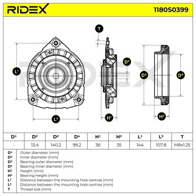 Stoßdämpferkissen Vorderachse RIDEX 1180S0399 1180S0399 - foto 6