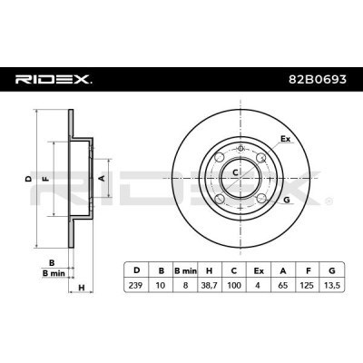 Bremsscheibe RIDEX 82B0693 82B0693 - foto 6