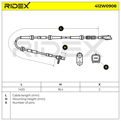 ABS Sensor RIDEX 412W0908 412W0908 - foto 6