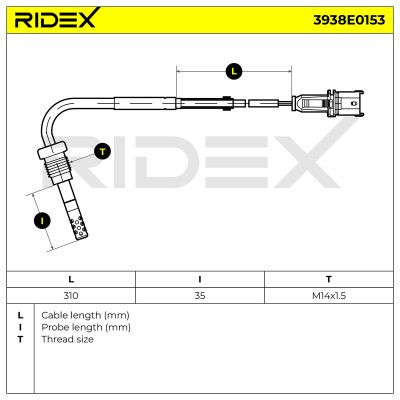 Abgastemperatursensor RIDEX 3938E0153 3938E0153 - foto 6