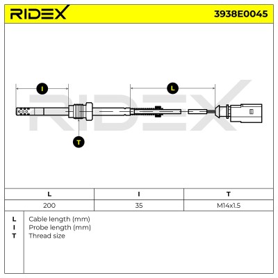 Abgastemperatursensor RIDEX 3938E0045 3938E0045 - foto 6