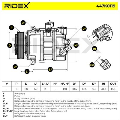 Kompressor, Klimaanlage VW GOLF VI 447K0119 - foto 9