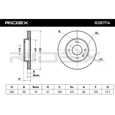 Bremsscheibe RIDEX 82B1714 82B1714 - foto 7